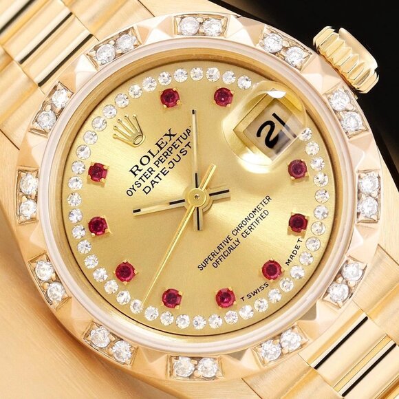 WOW! LADIES ROLEX 1CT++ PRESIDENT RUBY 18KT WITH FULL BOX AND TAG